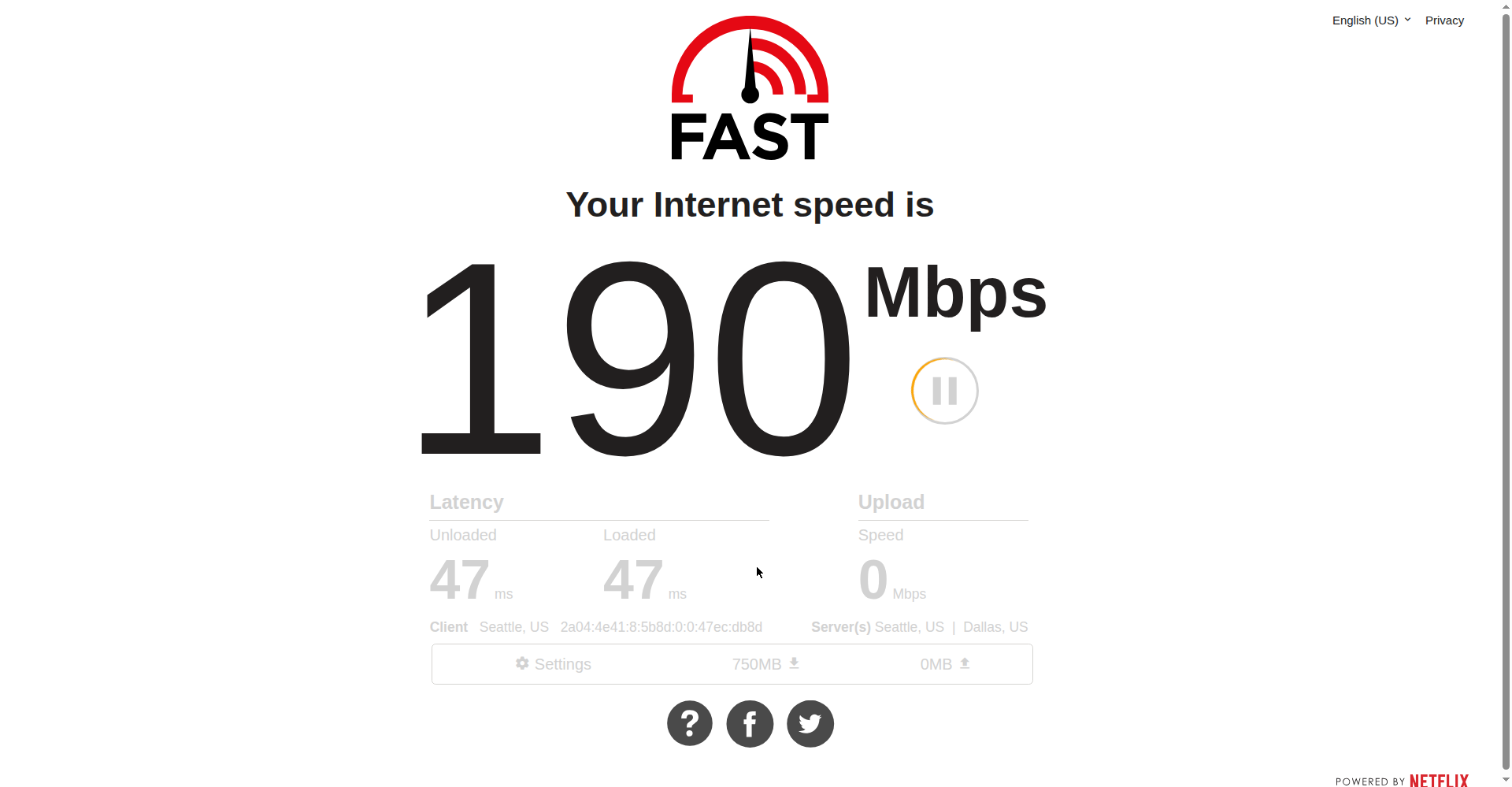 Un vero speed test eseguito durante la preparazione di questa guida.